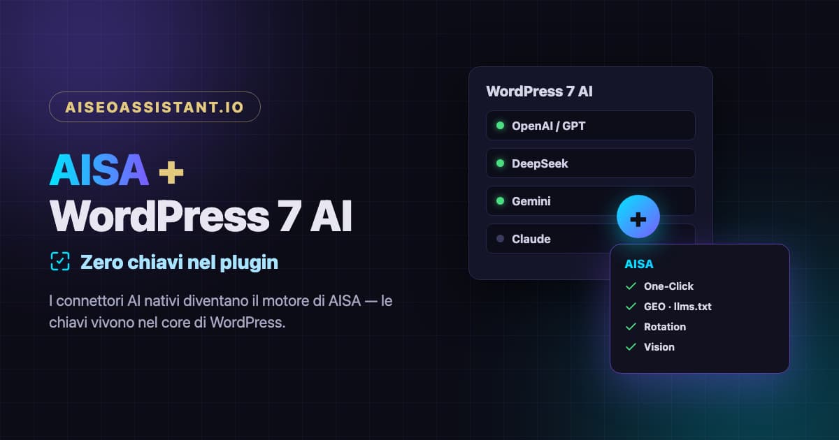 AISA + WordPress 7: il connettore AI nativo come provider